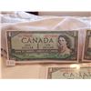 Image 2 : LOT OF 3-ONE DOLLAR BILLS (CANADA) *1954* (ONE IS REPLACEMENT)