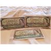 Image 2 : LOT OF 3-ONE DOLLAR BILLS (CANADA) *1967 REPLACEMENT-1967 NO SER #-1954*
