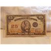 Image 1 : TWENTY FIVE CENT BILL (CANADA-SHINPLASTER) *1923* (HYNDMAN SIGNATURE)