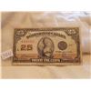 Image 1 : TWENTY FIVE CENT BILL (CANADA-SHINPLASTER) *1923* (McCAVOUR SIGNATURE)
