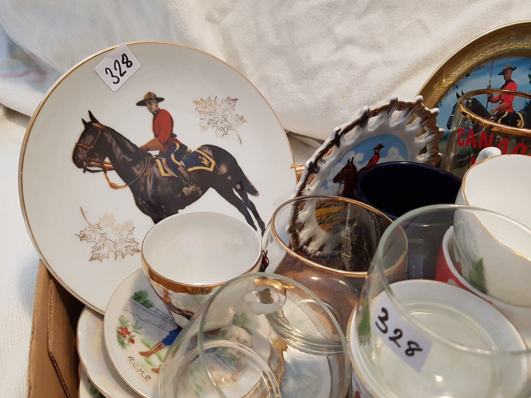 RCMP LOT (CUPS, SAUCERS, MUGS, PLATES, ETC..)