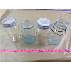 LOT OF FOUR JARS (CROWN, PERFECT SEAL, NABOB, BALL)