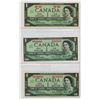 Image 1 : LOT OF 3 ONE DOLLAR BILLS (CANADA) *1967* (ONE NO SERIAL NUMBER)