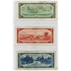 Image 2 : LOT OF 3 CANADIAN BANKNOTES ($1--$2--$5) *1954* (CANADA)