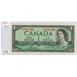 ONE DOLLAR BILL (CANADA) *1954*