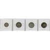 Image 2 : 4-TWENTY FIVE CENT COINS AND 1-TEN CENT COIN (CANADA) *1909-1910-1929-1919 DIME* (SILVER)