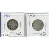 Image 1 : 2 TWENTY FIVE CENT COINS (CANADA) *1916-1917* (SILVER)