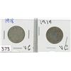 Image 1 : 2 TWENTY FIVE CENT COINS (CANADA) *1918-1919* (SILVER)