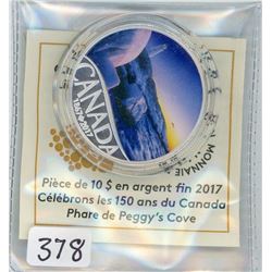 TEN DOLLAR COIN (CANADA) *2017* (FINE SILVER 99.99) *CELEBRATING CANADA'S 150TH LIGHTHOUSE AT PEGGY'