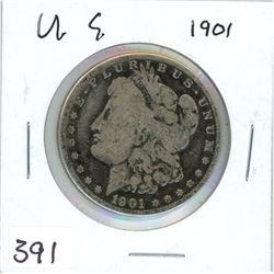 ONE DOLLAR COIN (USA) *1901* (MORGAN) *SILVER*