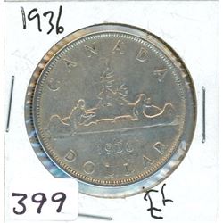 ONE DOLLAR COIN (CANADA) *1936* (SILVER)