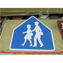 METAL SCHOOL CROSSING SIGN (24" X 24") *VINTAGE*