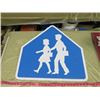 Image 1 : METAL SCHOOL CROSSING SIGN (24" X 24") *VINTAGE*
