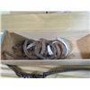 Image 2 : BOX OF HORSESHOES AND HORSE RELATED ITEMS