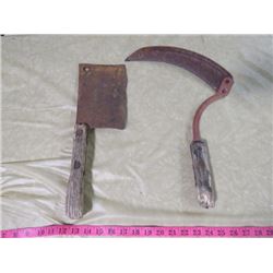 SCYTHE AND MEAT CLEAVER