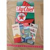 Image 1 : SKY CHIEF TEXACO SIGN (REPRO) & 4 VINTAGE OIL COMPANY MAPS
