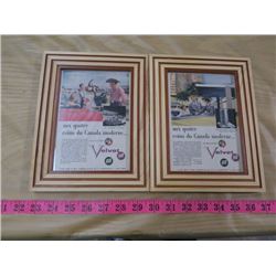 LOT OF TWO BA ADVERTISING PIECES (FRAMED)
