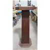Image 1 : OAK PEDESTAL TABLE (SOME DAMAGE) *12" X12" X 30.5"*