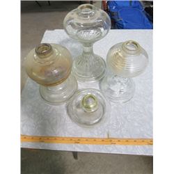 LOT OF FOUR COAL OIL LAMP BASES