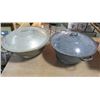 Image 1 : TWO BREAD PANS WITH LIDS (1 ENAMAL WEAR, 1 TIN)