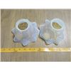 Image 1 : PAIR OF VASOLINE GLASS LAMP SHADES