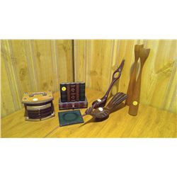 Lot of 6 assorted wood items