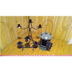 Lot of 3 candle holders (one cast)