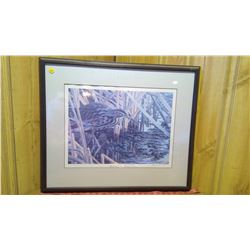 "Stroll at Dusk - Bittern" print by Allan Hancock 1817/1950