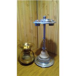 Brass spitoon & Cigar Stand