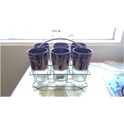 6 glasses with carrying tray