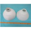 Image 1 : TWO LAMP SHADES (10" AT BOTTOM, 2.5" AT TOP) *ONE IS CHIPPED*