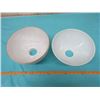 Image 2 : TWO LAMP SHADES (10" AT BOTTOM, 2.5" AT TOP) *ONE IS CHIPPED*