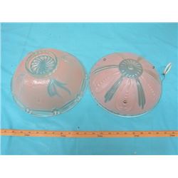 TWO PINK LAMP SHADES (11" & 11.25")