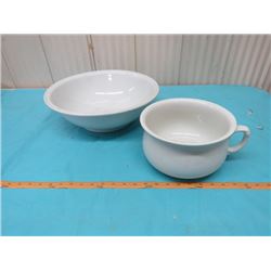 CHAMBER POT AND WASH BASIN (15")