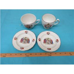 QUEEN ELIZABETH CORONATION CUPS AND SAUCERS (1953)