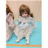 Image 2 : TWO DOLLS ON STANDS (PORCELAIN) *17" TALL*