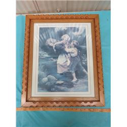 LOT OF THREE PICTURES (1 HAS CORNER PIECE MISSING, 1 HAS A COUPLE OF TABS ON BACK MISSING)