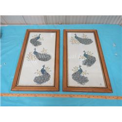 LOT OF THREE PICTURES (2 ARE CROSS STITCH ON SILK) *12.5" X 22.5" -- 18" X 16"*