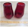 Image 1 : LOT OF TWO RED BARN LANTERN SHADES