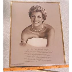 LOT OF 2 PRINCESS DIANA PICTURES (FRAMES ARE BROKEN, PRINTS ARE OKAY)