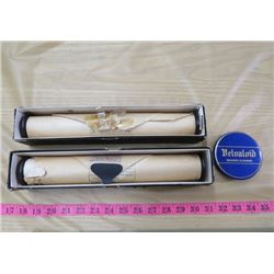 LOT OF TWO PLAYER PIANO ROLLS AND RECORD CLEANER (CARRY ME BACK TO OLD VIRGINNY & MARGIE)