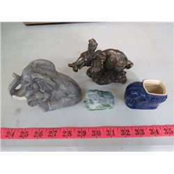 LOT OF FOUR ELEPHANT FIGURINES