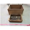 Image 3 : LOT OF TWO WOODEN BOXES (10" X 12" X 19.5" -- 4.5" X 9" X 15")