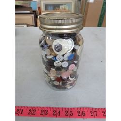 JAR OF ASSORTED BUTTONS