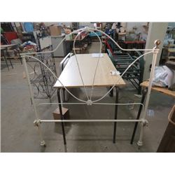 METAL WROUGHT IRON BED FRAME (48" ACROSS)