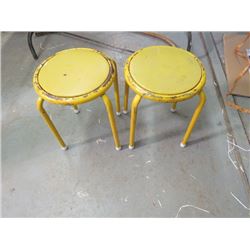 LOT OF 2 METAL STOOLS (17" XC 12")