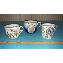 LOT OF THREE MUSTACHE MUGS