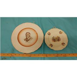 TWO DECORATIVE PLATES (ROOSEVELT & CHURCHILL)