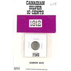 TEN CENT COIN (CANADA) *1912* (SILVER)
