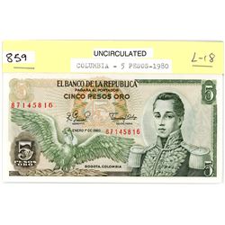 5 PESO NOTE (COLUMBIA)